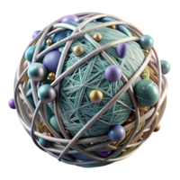 vibrant creative Tangled Thread Ball Cutout Transparent Background authentic png