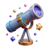 elegant abstract Telescope Angled View with Lens Isolated Element detailed png