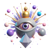 serene artistic Third Eye Opening with Bright Light Isolated png