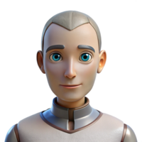wonderful contemporary A humanoid robot with realistic skin and expressive eyes, portrait style, uncanny valley effect authentic png