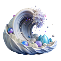 stunning minimalist Tidal Wave Crashing Isolated with Powerful Force authentic png
