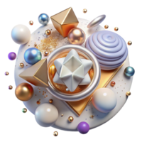 wonderful creative Top View Harmony of Chaos Element Transparent Background high resolution png
