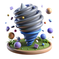 serene rustic Tornado Swirling in Open Field Isolated high quality png