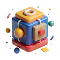 dramatic minimalist Toy Block Cutout with Primary Colors png