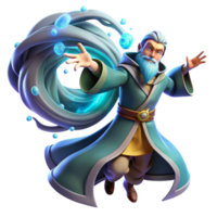 extraordinary modern A powerful sorcerer conjuring a swirling vortex of magical energy, his robes billowing in the wind. Dynamic lighting, digital painting style professional png