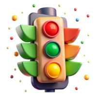 dramatic rustic Traffic Light Transparent Background with Red Light high quality png