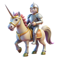 extraordinary classic A brave knight in shining armor, riding a majestic unicorn through a enchanted forest. Soft, dappled lighting, storybook style professional png