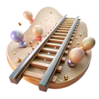 elegant abstract Train Tracks Cutout with Metal Rails authentic png