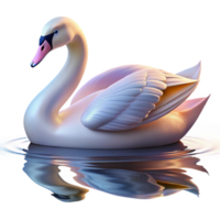 magnificent minimalist A graceful swan gliding across a still lake, reflecting the soft pastel hues of twilight, art nouveau style authentic png