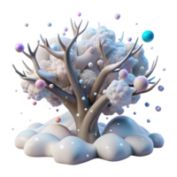impressive abstract Tree Branches Covered in Snow Blown by Whispering Winds Isolated original png