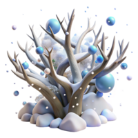 extraordinary modern Tree Branches Covered in Snow Blown by Whispering Winds Isolated high quality png