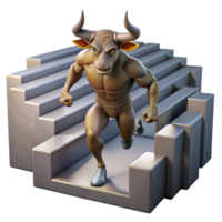 elegant artistic A powerful Minotaur, half man, half bull, charging through a labyrinth of twisting corridors, lit by strategically placed shafts of light. Gritty realism style premium png