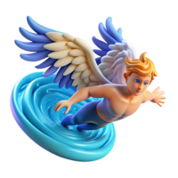 impressive traditional A whimsical depiction of Icarus, his wings melting as he falls towards the ocean, depicted as a swirling vortex below. Vibrant, Fauvist style original png
