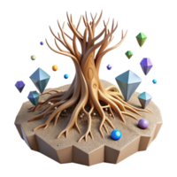 wonderful minimalist Tree Roots in Soil Cutout with Transparent Background high quality png