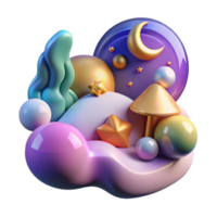 serene contemporary An abstract representation of dreams, using surreal imagery and dreamlike colors, with a soft lighting and a symbolic style 4K png