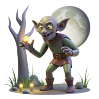extraordinary rustic A mischievous imp playing tricks on unsuspecting travelers in a shadowy forest, illuminated by the faint light of the moon. Gothic art style 4K png