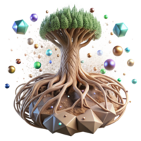 extraordinary abstract Tree Root System Underground View Isolated professional png