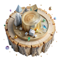 wonderful abstract Tree Stump Top View Circular Shape Transparent Background professional png