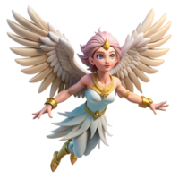 beautiful minimalist A beautiful harpy, her feathers shimmering in the sunlight, soaring through the mountains. Greek mythology style genuine png