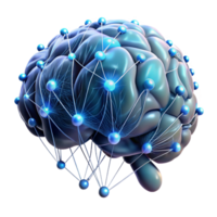 serene minimalist A surreal, dreamlike painting of a human brain connected to a vast network of glowing data streams, lit by an ethereal glow, in a digital art style authentic png