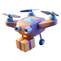 extraordinary minimalist A stylized, low-poly model of a futuristic drone delivering a package, illuminated by warm, afternoon sunlight, in a minimalist style original png