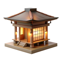 lindo contemporâneo japonês chá casa, minimalista projeto, natural madeira e papel materiais, suave difuso iluminação, sereno estilo Alto resolução png