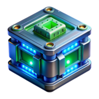 magnificent traditional A highly detailed, photorealistic render of a quantum computer, illuminated by pulsating blue and green lights, in a science fiction style exclusive png