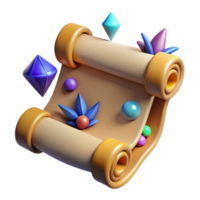 serene abstract Vintage Map Scroll Rolled Up Cutout Element detailed png