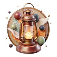 serene contemporary Vintage Light Lantern with Rustic Charm Isolated detailed png