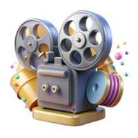 impressive rustic Vintage Movie Projector with Film Reel Isolated Element detailed png