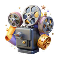 elegant contemporary Vintage Movie Projector with Film Reel Isolated Element high resolution png