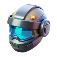 elegant modern A futuristic helmet with a transparent visor displaying augmented reality information, illuminated by a soft, internal glow, in a cyberpunk style 4K png