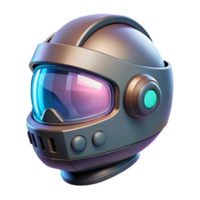beautiful classic A futuristic helmet with a transparent visor displaying augmented reality information, illuminated by a soft, internal glow, in a cyberpunk style original png