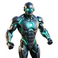 elegant artistic A futuristic exoskeleton enhancing human strength, illuminated by dynamic, shifting LED lights, in a concept art, cinematic style high quality png