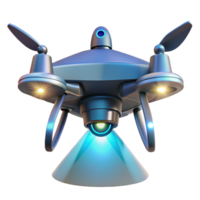 elegant rustic A futuristic drone hovering in mid-air, illuminated by a spotlight from below, in a photorealistic style genuine png