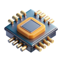 stunning contemporary A single, isolated microchip with intricate circuitry visible, illuminated by a scanning electron microscope, in a scientific photography style authentic png
