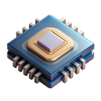 dramatic classic A single, isolated microchip with intricate circuitry visible, illuminated by a scanning electron microscope, in a scientific photography style high quality png