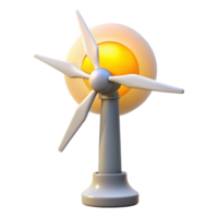 vibrant traditional A wind turbine generating electricity, illuminated by the setting sun, in a realistic, sustainable energy style detailed png
