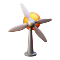 magnificent artistic A wind turbine generating electricity, illuminated by the setting sun, in a realistic, sustainable energy style detailed png