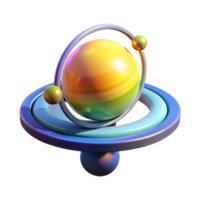 dramatic artistic A holographic projection of the solar system rotating slowly, illuminated by a realistic sun, in an educational visualization style high quality png