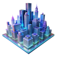 stunning artistic A futuristic city skyline rendered in wireframe, illuminated by glowing lines of different colors, in a technical drawing style exclusive png