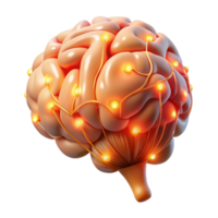 impressive vintage A digital representation of the human brain, illuminated by neural pathways firing, in a neuroscience, abstract style authentic png