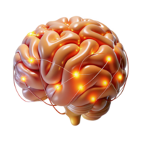 elegant contemporary A digital representation of the human brain, illuminated by neural pathways firing, in a neuroscience, abstract style premium png