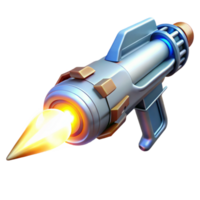 impressive artistic A futuristic weapon emitting a beam of energy, illuminated by a bright, white flash, in a science fiction style high resolution png
