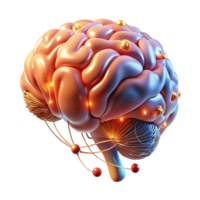 elegant classic A digital representation of the human brain, illuminated by neural pathways firing, in a neuroscience, abstract style premium png