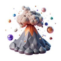 serene minimalist Volcanic Eruption Plume Transparent Background with Ash Cloud genuine png