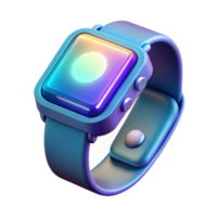 elegant classic A smart watch displaying holographic notifications, illuminated by the watch's own light, in a product design, minimalist style high resolution png