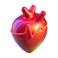wonderful traditional A holographic projection of a human heart beating rhythmically, illuminated by a pulsating red light, in a medical visualization style authentic png