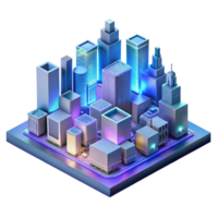 magnificent traditional A futuristic cityscape composed entirely of interconnected circuit boards and glowing data streams, viewed from a low angle, vibrant neon colors, isometric style detailed png