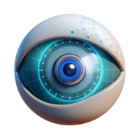 beautiful classic A single human eye with a HUD interface projected over the iris, displaying complex data visualizations, dimly lit, realistic style high resolution png